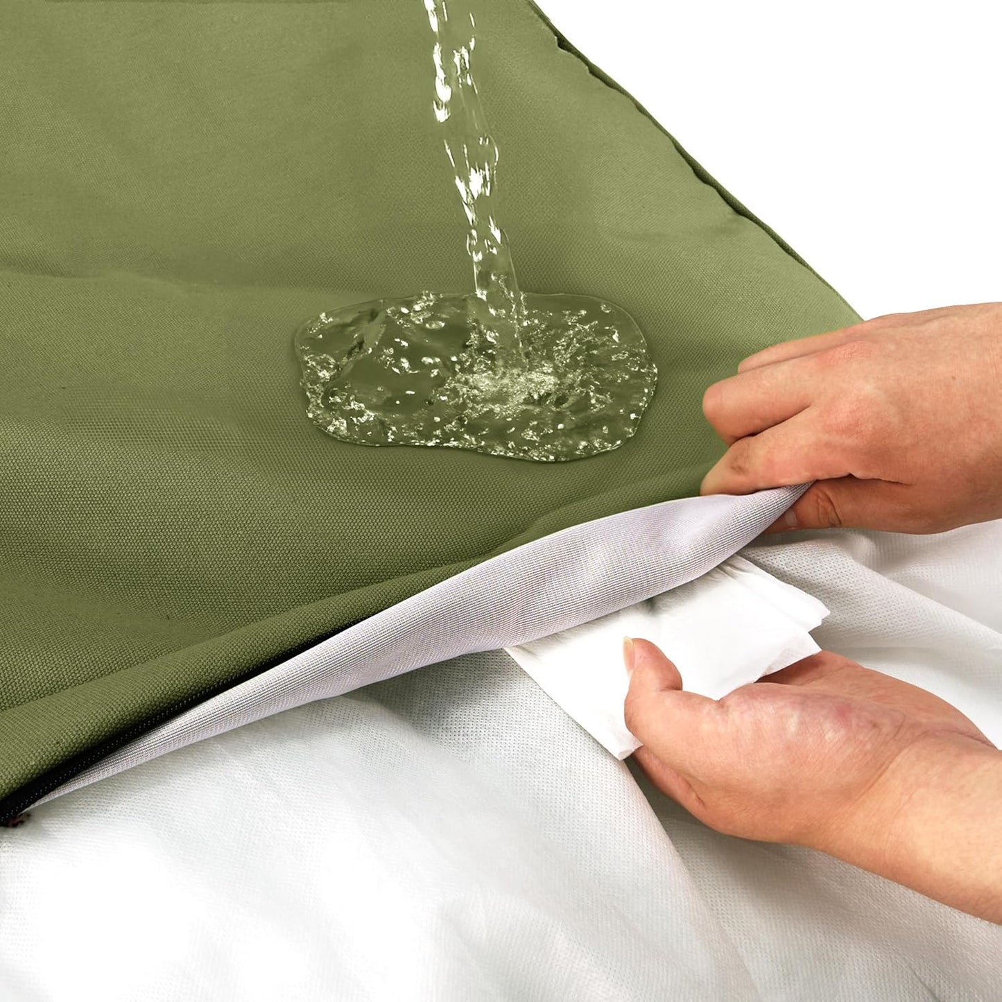 Sytopia 36-Inch Canvas Outdoor Dog Bed, Waterproof & Washable with Removable Cover, Ideal for Medium & Large Dogs, Chew-Proof Great for Indoor, Outdoor, Crate, or Patio Use (Green)