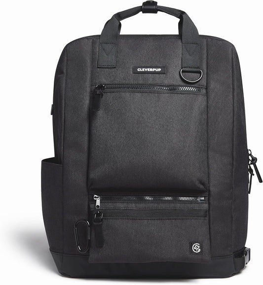 Porter 2-in-1 Dog Gear Backpack – Premium Dog Travel Bag with 10 Pockets, Zip-Off Treat Pouch, Leash Clip, Waterproof Pockets & Water Bottle Holder – Weekend, Hiking, Camping, Graphite