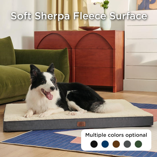 Bedsure XL Dog Bed for Crate - Large Orthopedic Waterproof Pet Beds with Removable Washable Cover, Egg Crate Foam Crate Mat, Suitable for Pet Up to 90 lbs