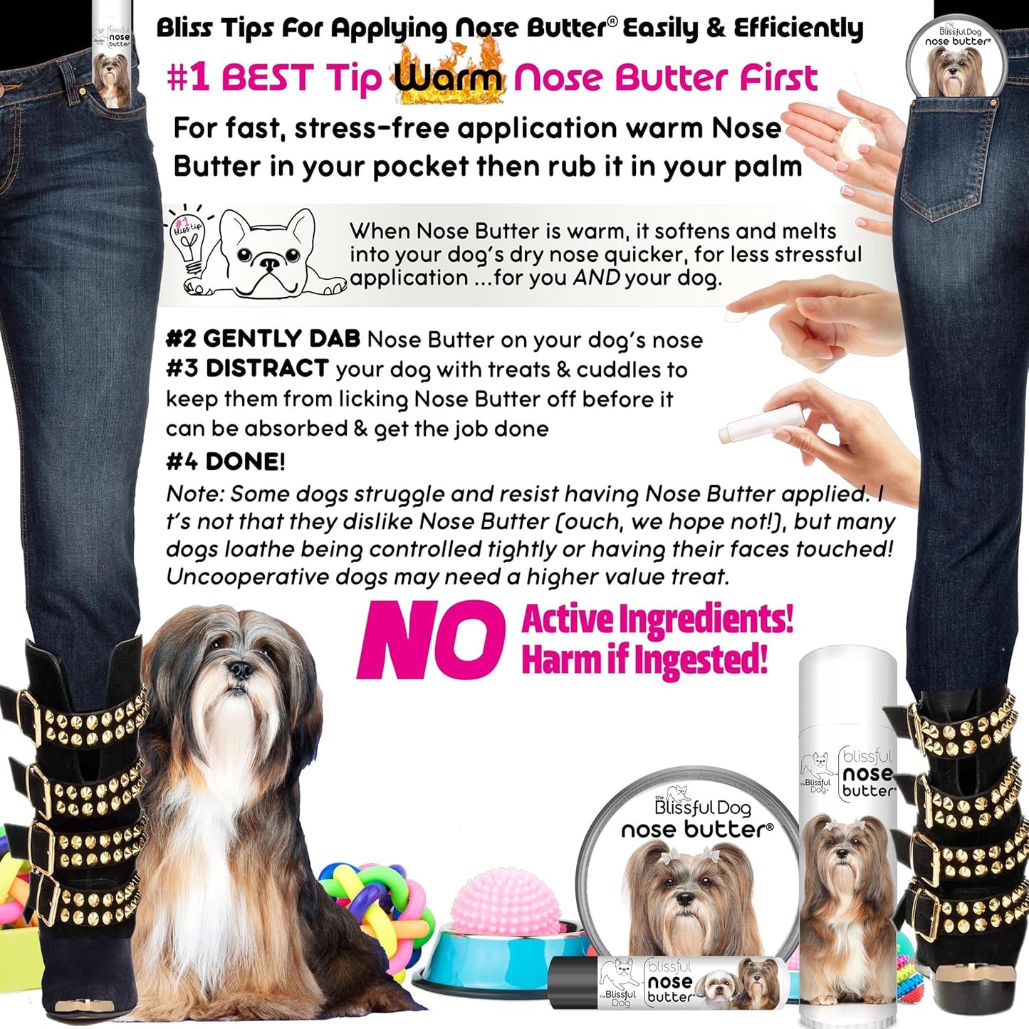 The Blissful Dog Lhasa Apso Unscented Nose Butter - Dog Nose Butter, 0.15 Ounce