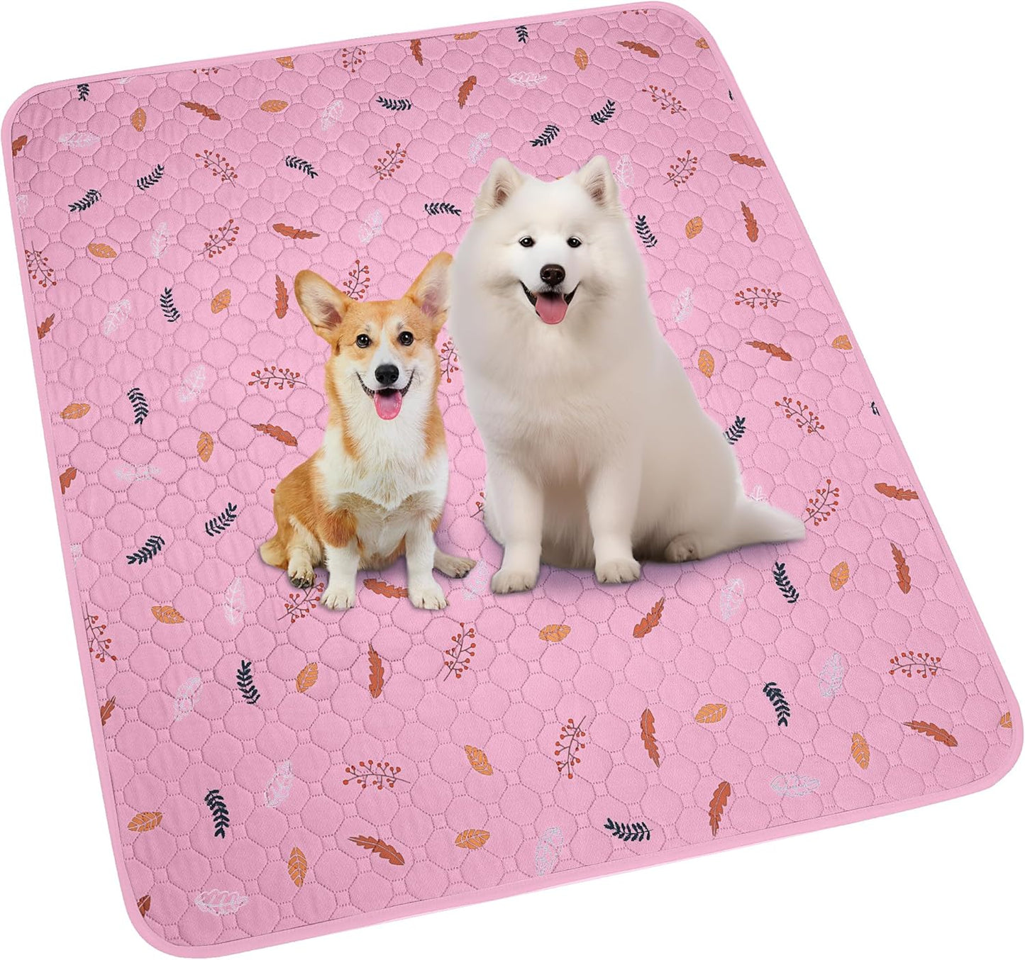 Sunheir Washable Pee Pads for Dogs 72"x72", Extra Large Reusable Puppy Pads Pet Training Pads for Dog Playpen, Waterproof Pee Pads for Puppy Playpen, Whelping Pad, Dog Playpen Indoor - Pink