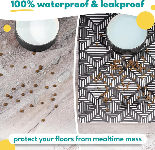 NALALAS Large Dog Mat for Food and Water, Cat Feeding Mat | Large Waterproof Dog Bowl Mat | Non-Slip Pet Food Mat for Floors | Pet Mats for Food and Water | Easy to Clean