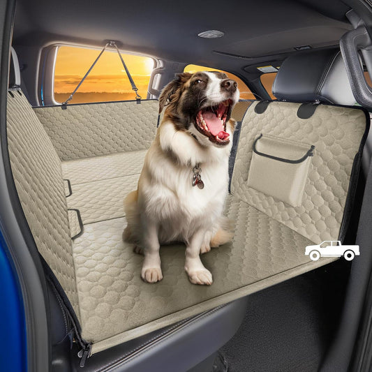 SHARLOVY XL Truck Back Seat Extender for Dogs, Large Hard Bottom Dog Car Seat Cover for Back Seat, Heavy Duty Dog Car Hammock, Waterproof Pet Seat Covers for Trucks, F150, Ram1500 and Large SUV