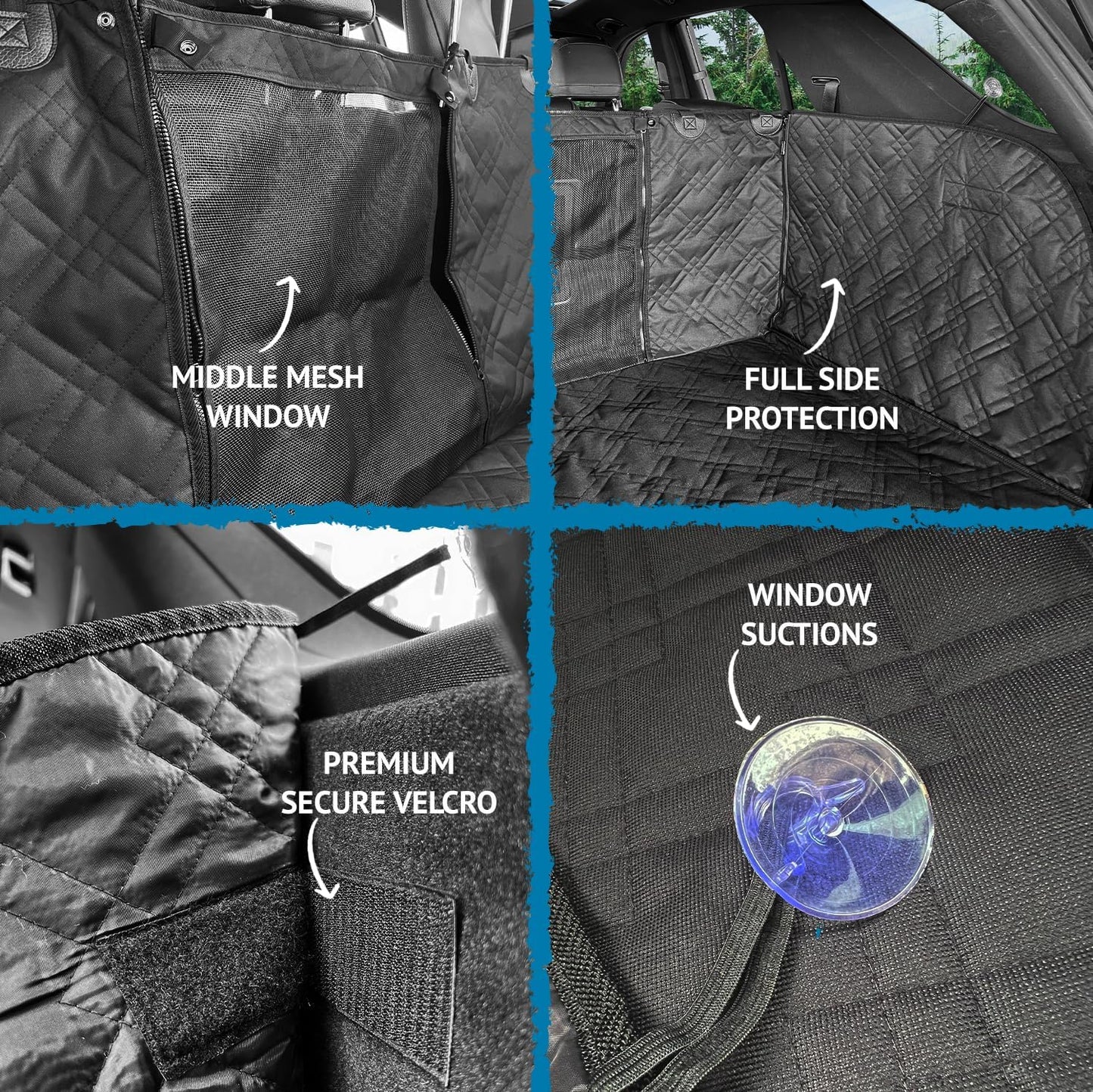 Bulldogology Cargo Liner for SUV - Heavy Duty Pet Trunk Liner Cargo Cover - Waterproof Cargo Cover for Dogs Hair, Muddy Paws - Protector Cargo Mats for Back of SUV (Large, Black)