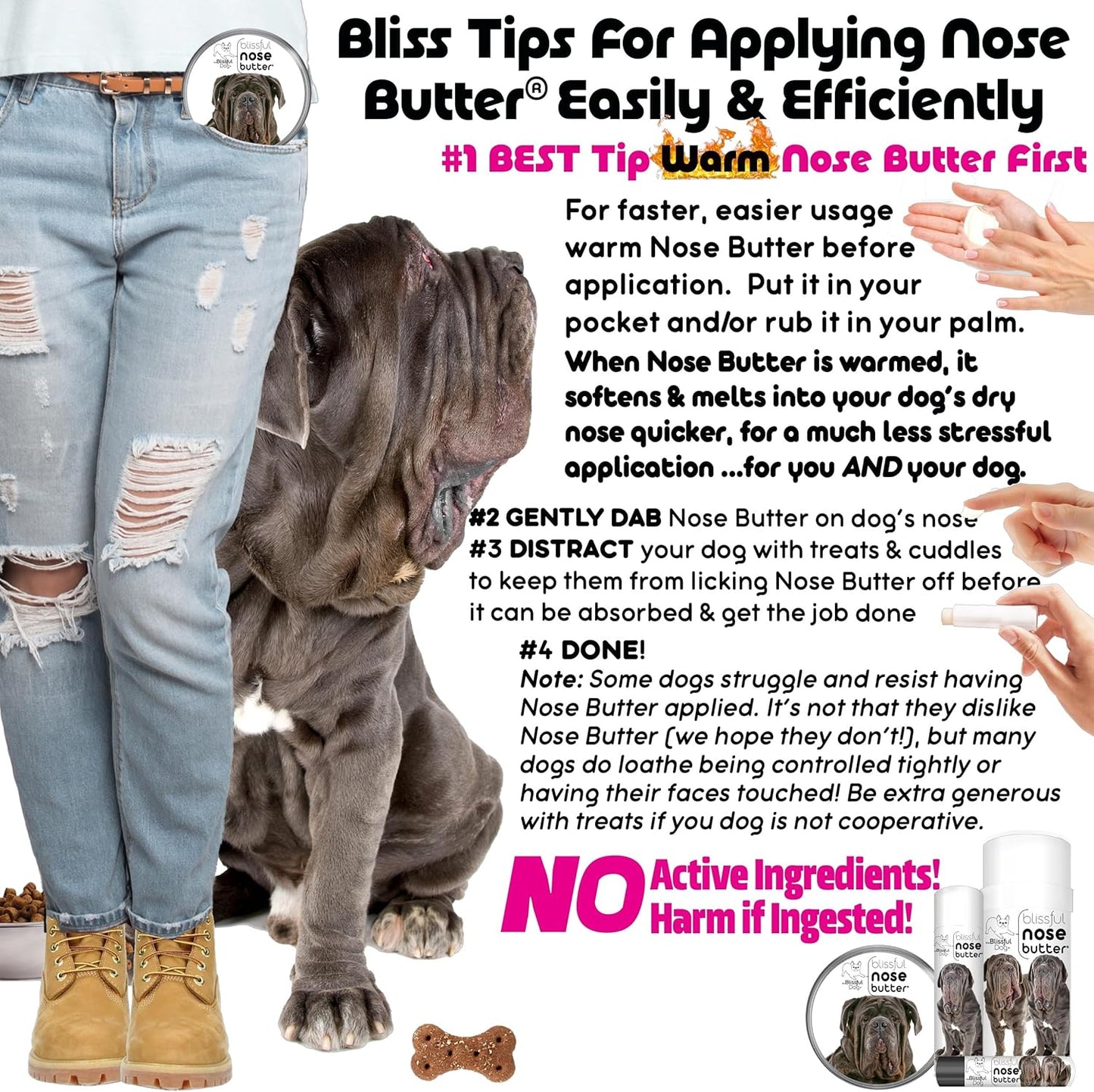 The Blissful Dog Neapolitan Mastiff Unscented Nose Butter - Dog Nose Butter, 2 Ounce