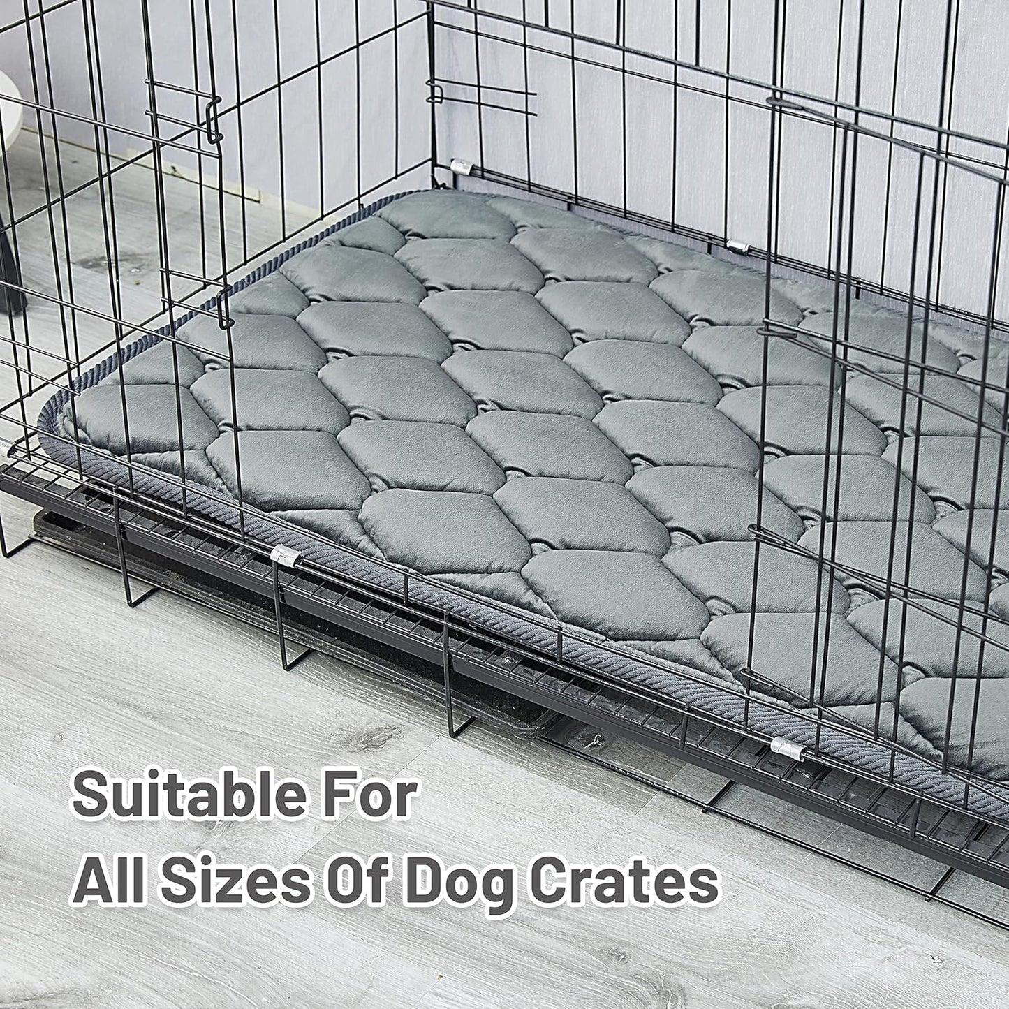 Dog Crate Mats,Soft Kennel Pads Washable with Anti-Slip Bottom,Dog Kennel Pads for Sleeping,Pets Mattress Cat Dog Beds for Large Medium Dogs(29x18,Grey)